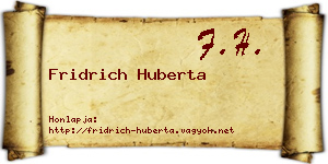 Fridrich Huberta névjegykártya